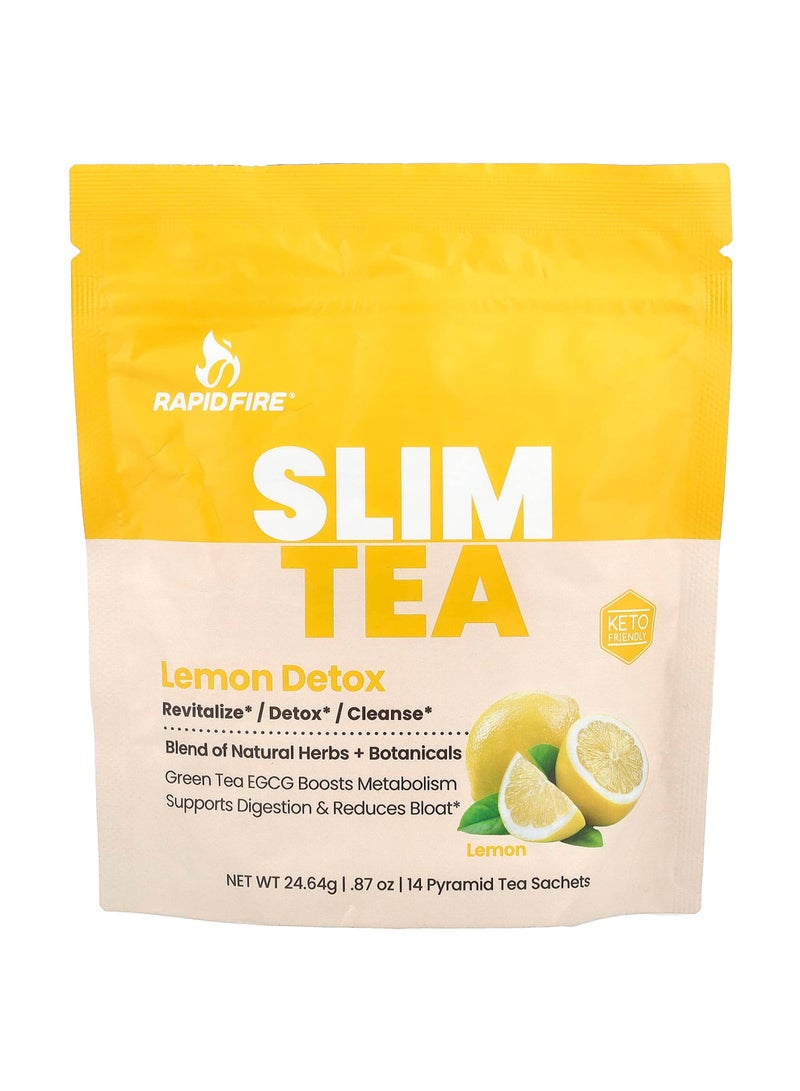 Slim Tea, Lemon, 14 Pyramid Tea Sachets, 0.87 oz (24.64 g)
